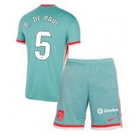 Camisa de Futebol Atletico Madrid Rodrigo De Paul #5 Equipamento Secundário Infantil 2024-25 Manga Curta (+ Calças curtas)